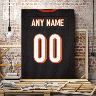 Cincinnati Jersey Custom Canvas Print Wall Art for Boy Girl Men Women Football Personalized Canvas Art